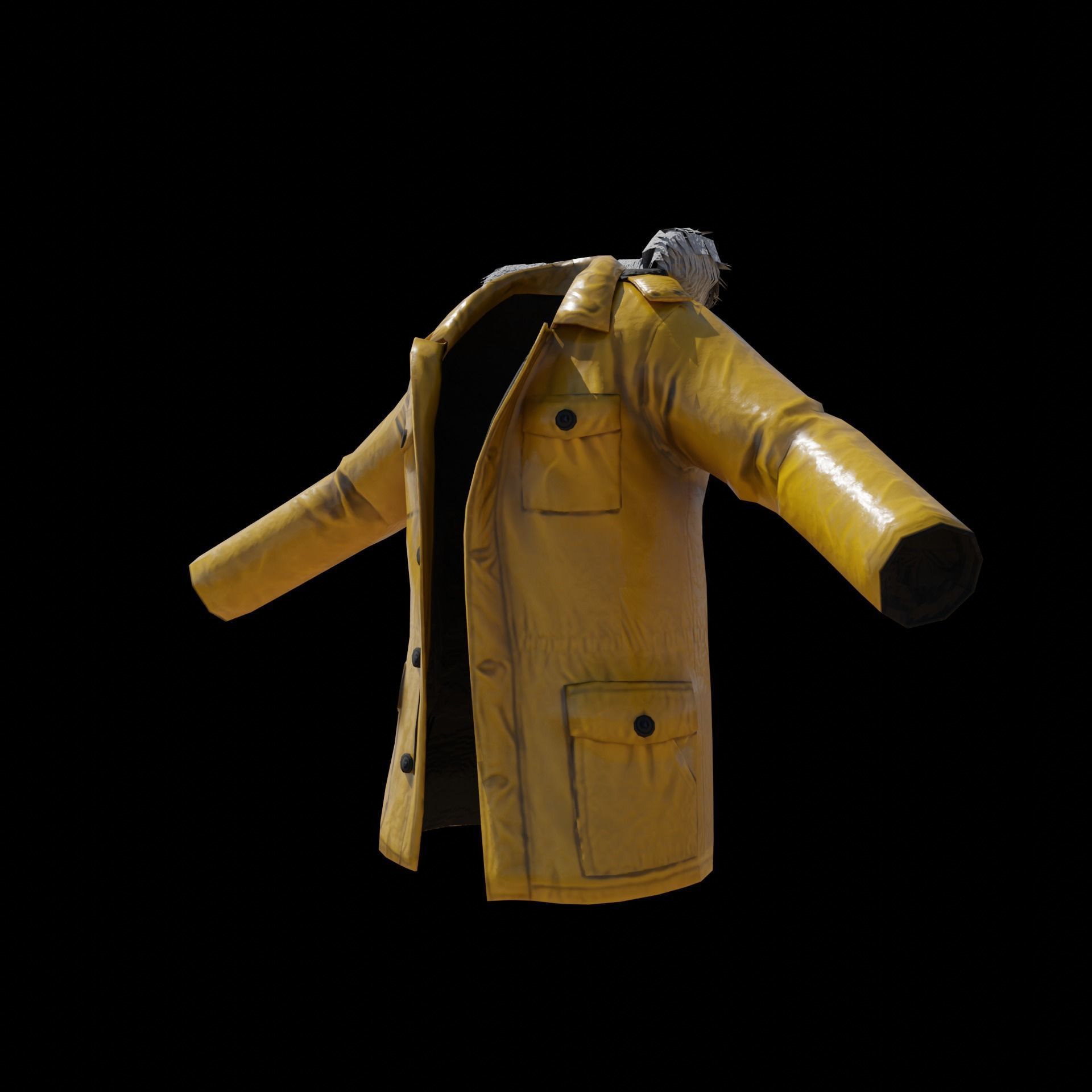 Rain Coat Low-poly 3D model_9