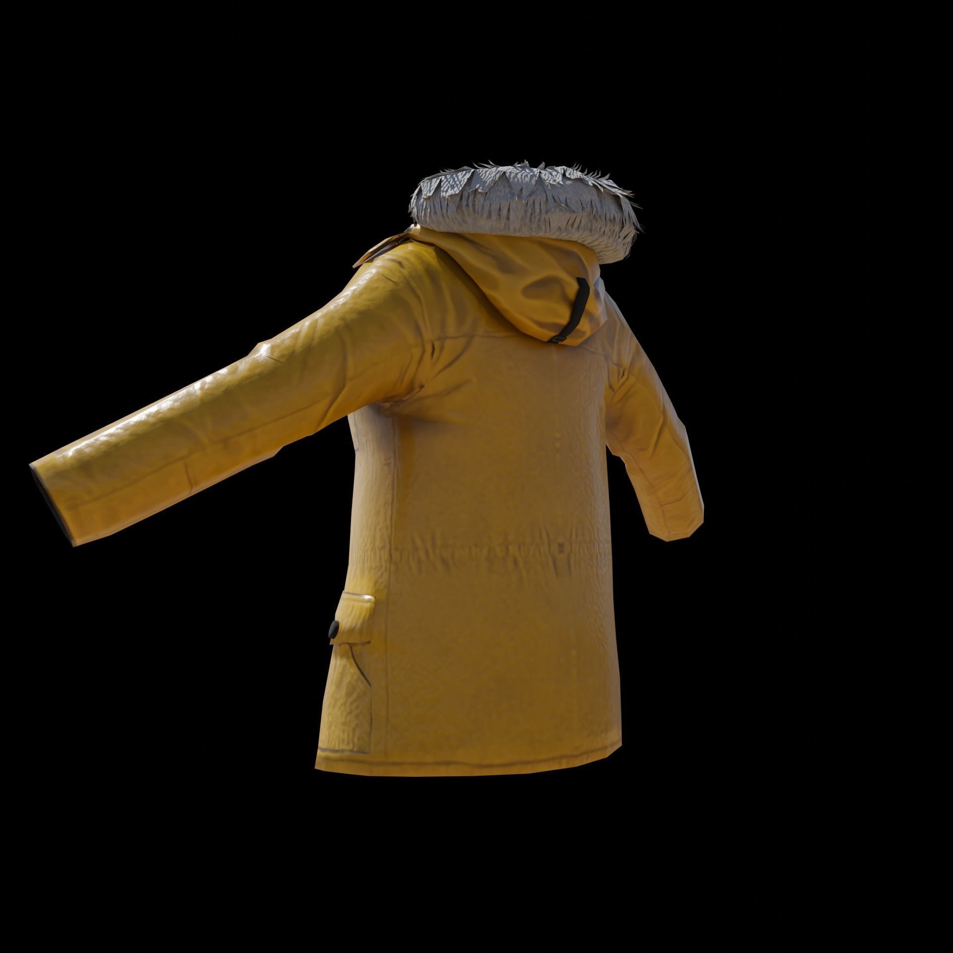 Rain Coat Low-poly 3D model_3