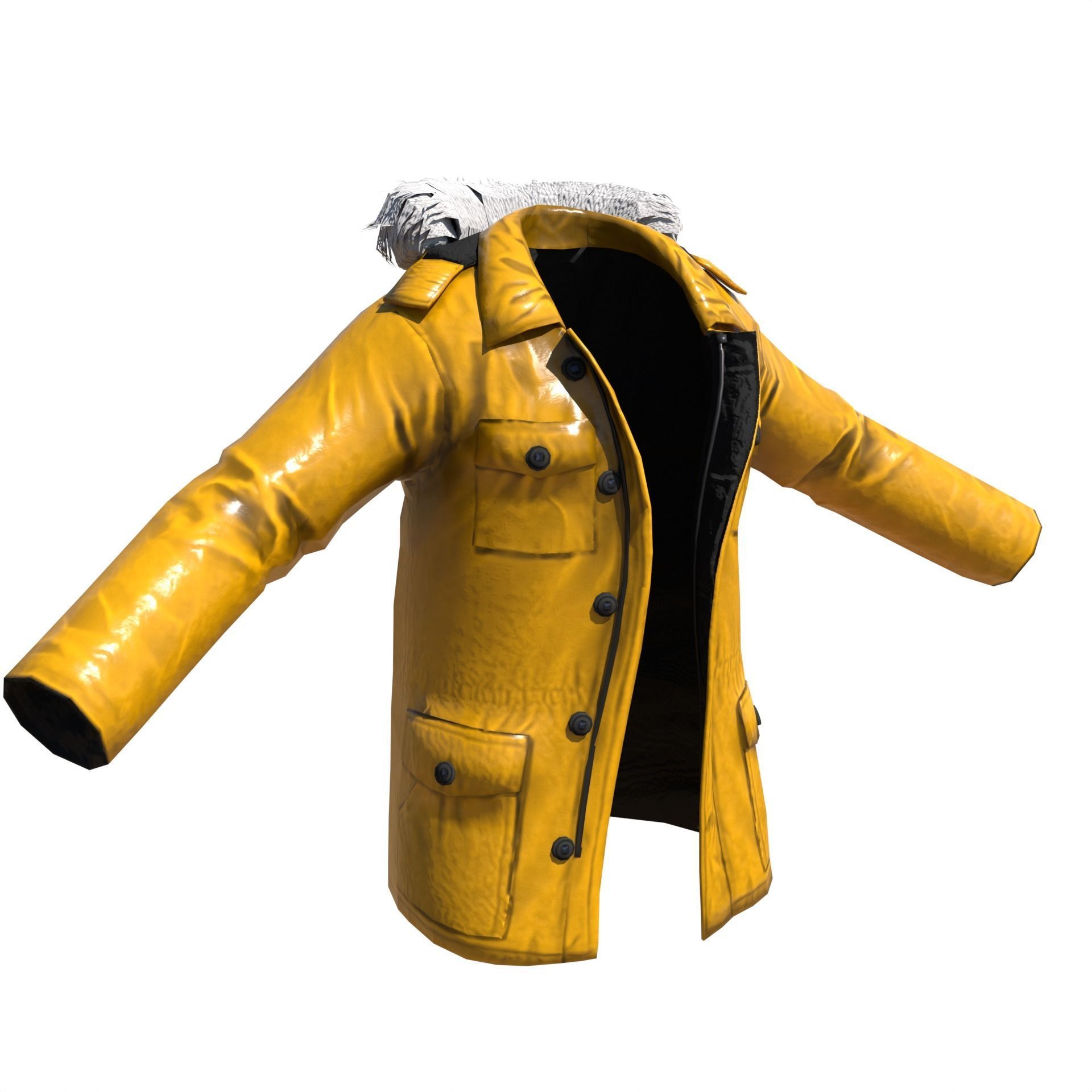 Rain Coat Low-poly 3D model_1