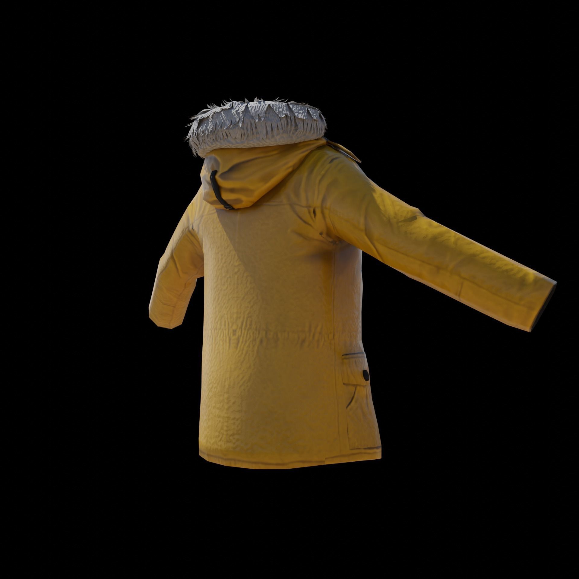 Rain Coat Low-poly 3D model_4