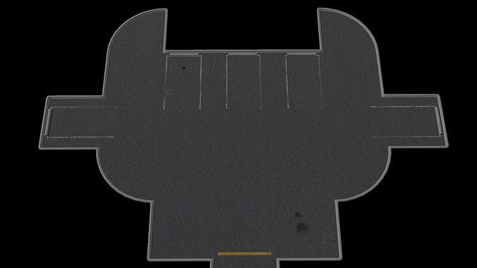 Asphalt Simple Tile Set Low-poly 3D model 5