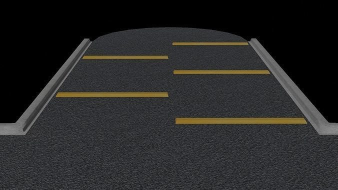 Asphalt Simple Tile Set Low-poly 3D model 6