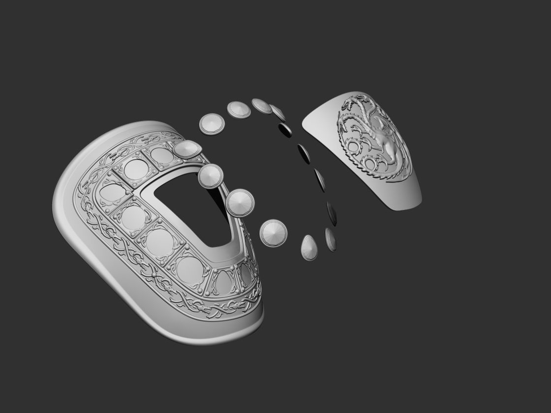Rhaenys Targaryen Chest and Shoulder Armour 3d digital download 3D print model_1