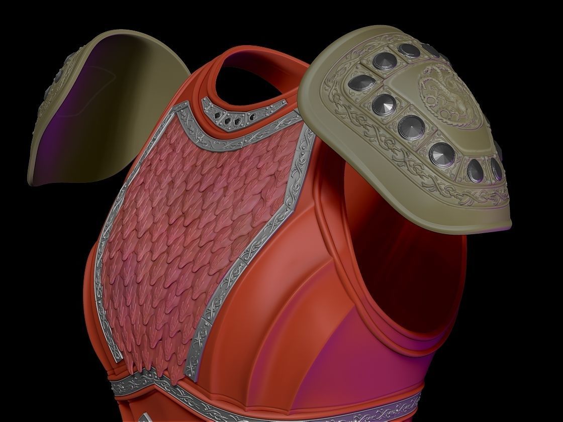 Rhaenys Targaryen Chest and Shoulder Armour 3d digital download 3D print model_3