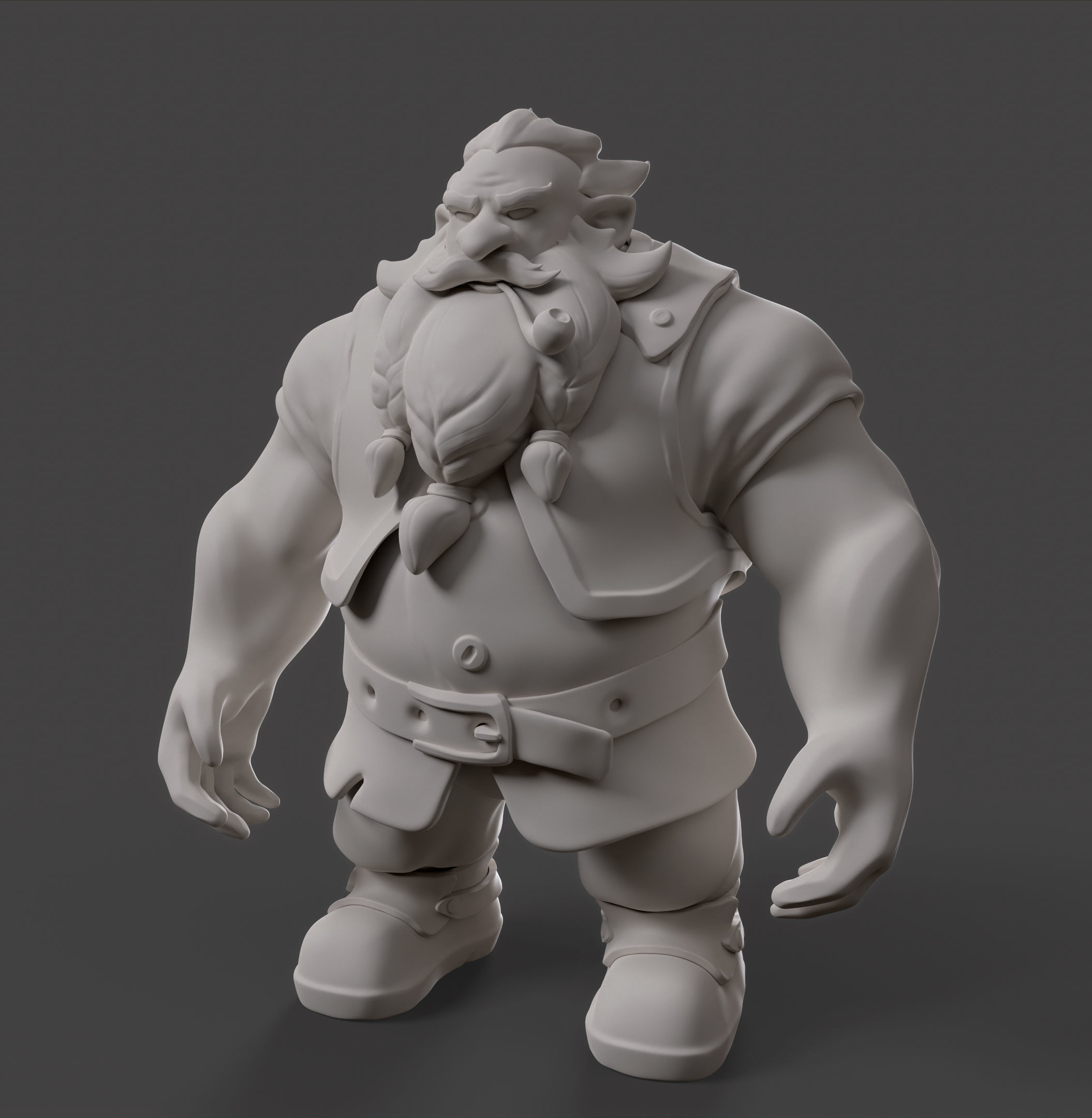 Stylized Dwarf Low-poly 3D model_8