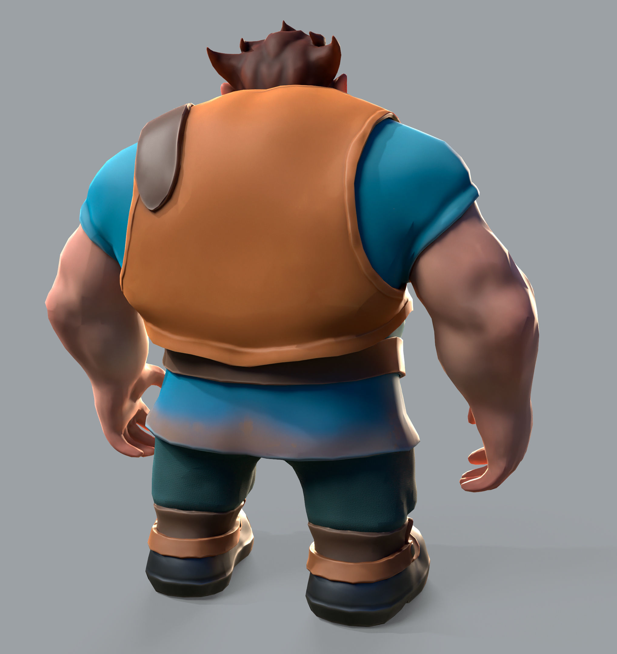 Stylized Dwarf Low-poly 3D model_6