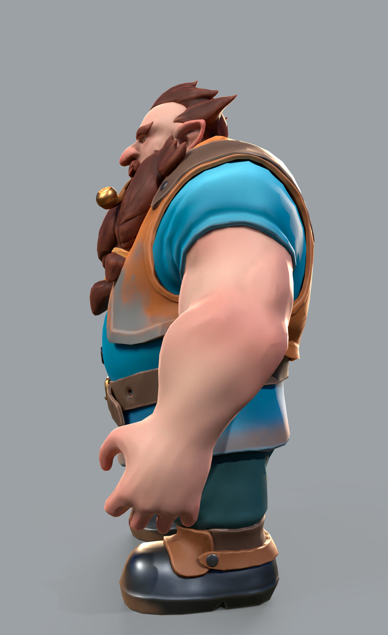 Stylized Dwarf Low-poly 3D model_5