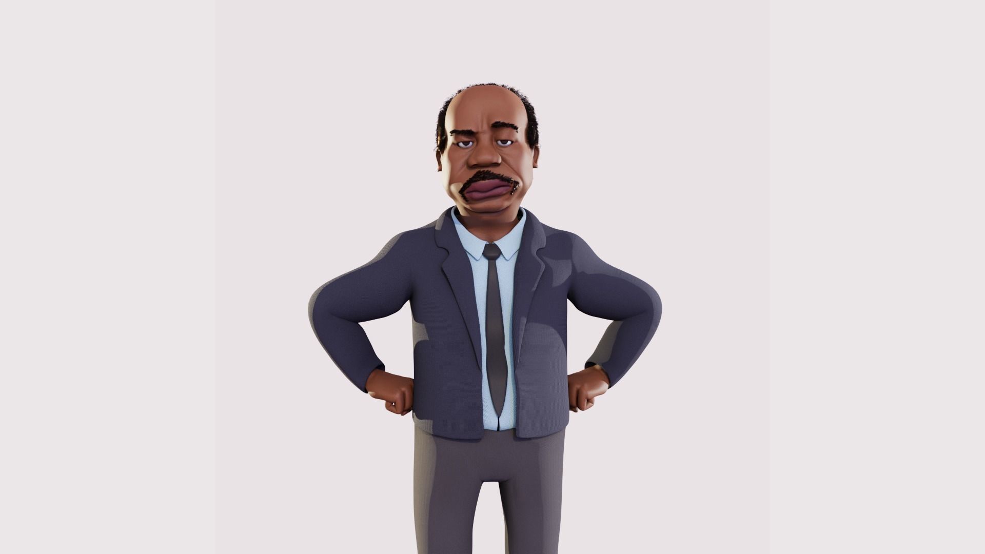 Stanley Hudson Caricature Rig Low-poly 3D model Low-poly 3D model_5