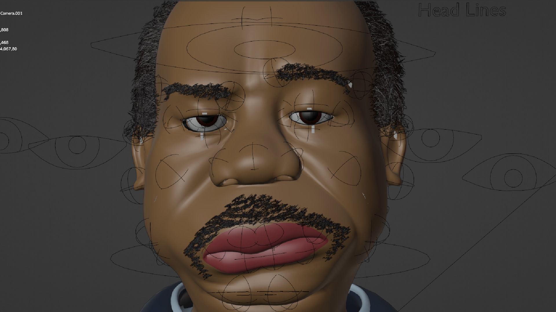 Stanley Hudson Caricature Rig Low-poly 3D model Low-poly 3D model_6