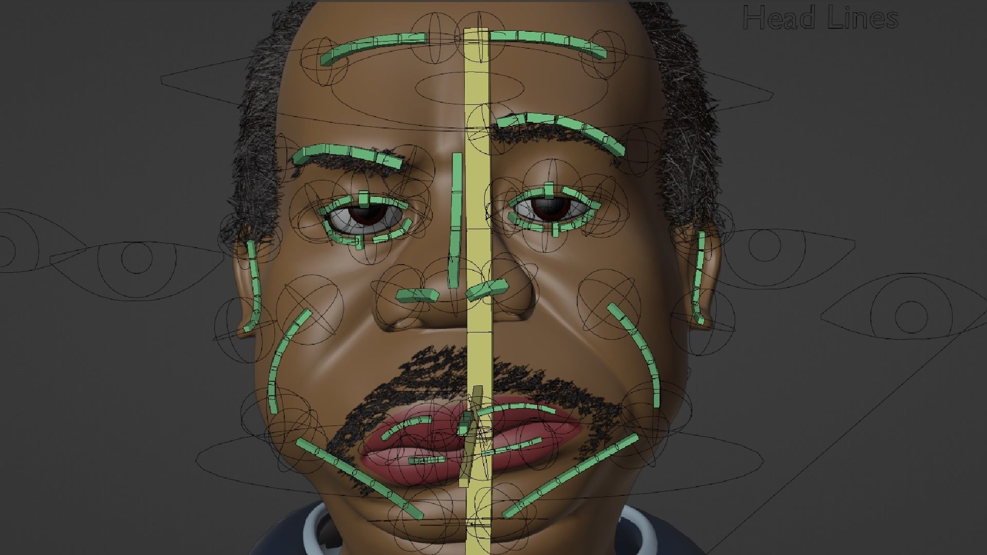 Stanley Hudson Caricature Rig Low-poly 3D model Low-poly 3D model_7