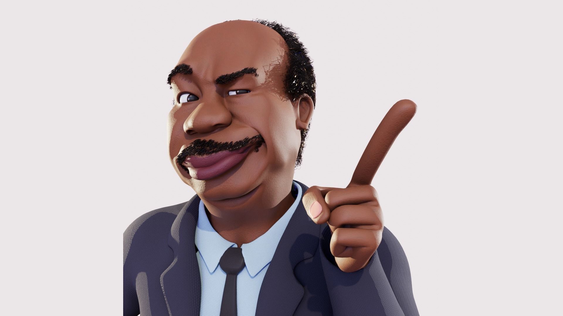 Stanley Hudson Caricature Rig Low-poly 3D model Low-poly 3D model_9