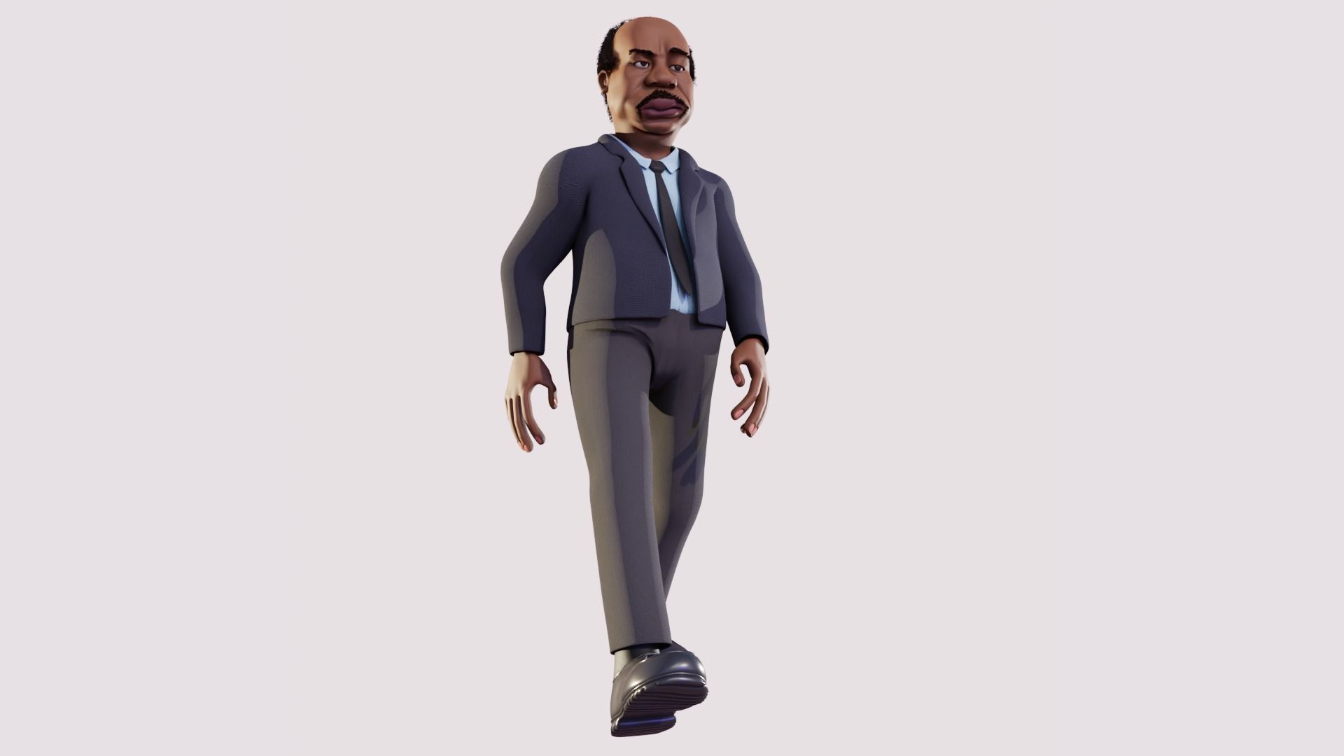 Stanley Hudson Caricature Rig Low-poly 3D model Low-poly 3D model_8
