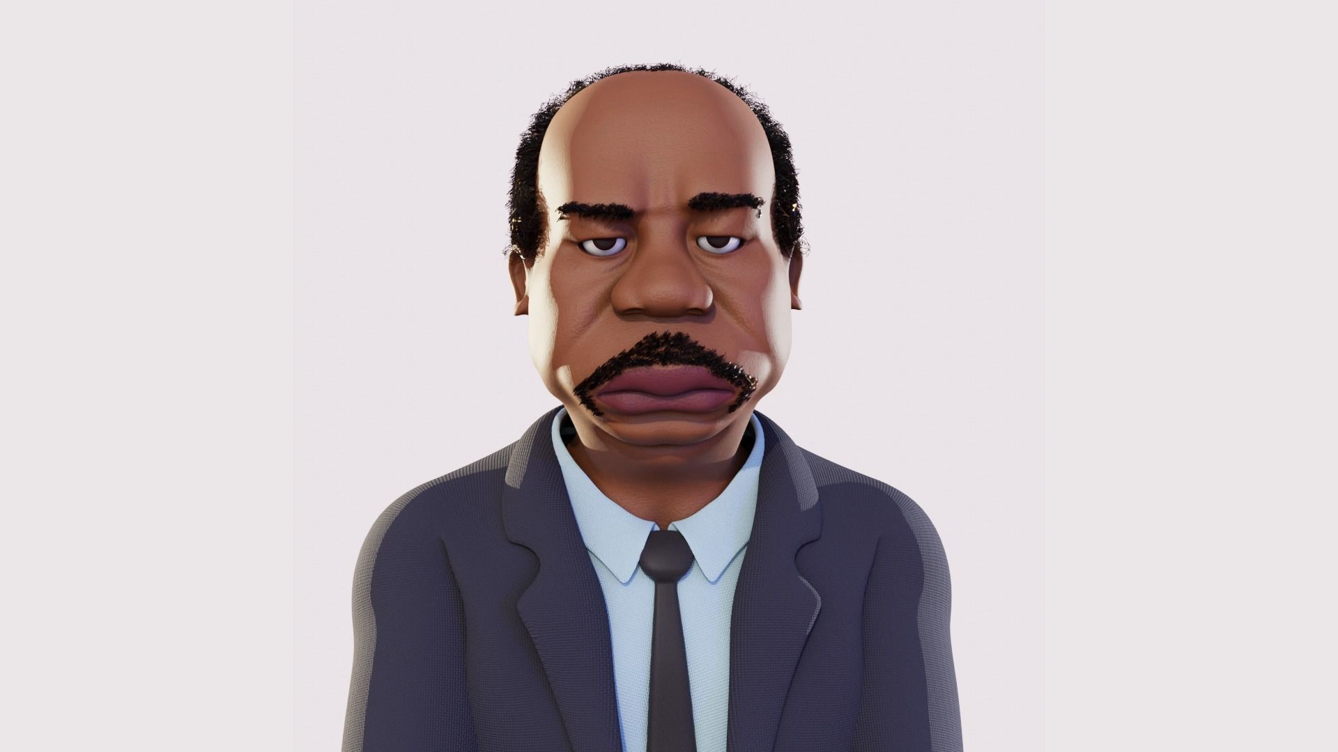 Stanley Hudson Caricature Rig Low-poly 3D model Low-poly 3D model_2