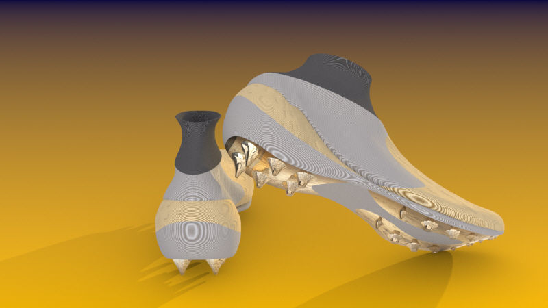 chuteira pair of shoes 3D print model_2