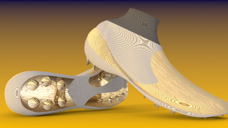 chuteira pair of shoes 3D print model_4