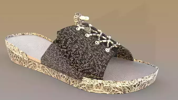 chinelo gold sandal 3D print model