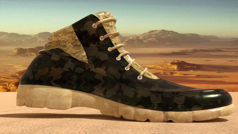 sapato pair of boots in desert 3D print model_2