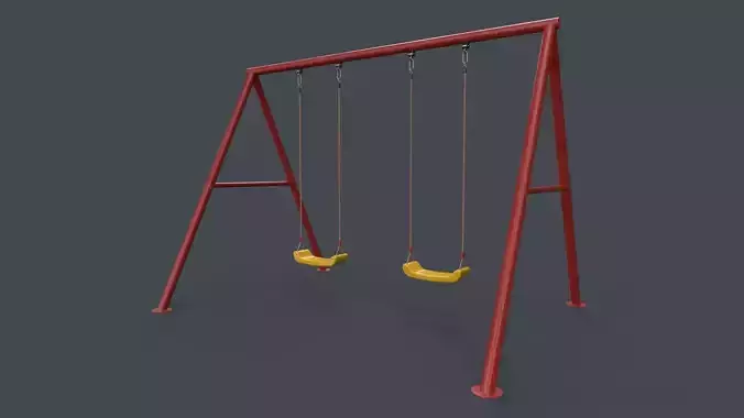 PBR Modular Outdoor Playground Swing Sets A Low-poly 3D model