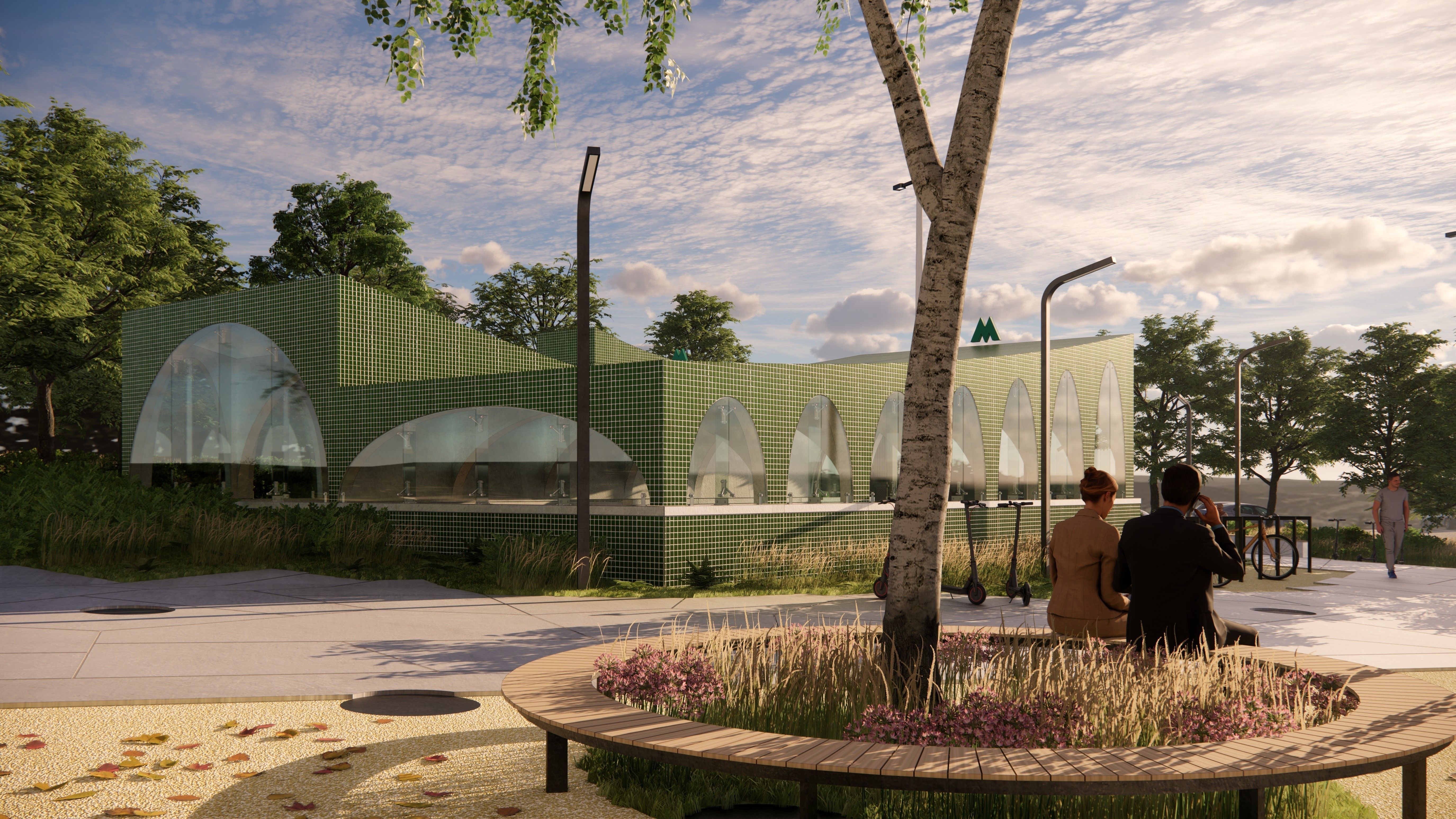 Subway Station Entrance with Elevator in Kyiv 3D model_7