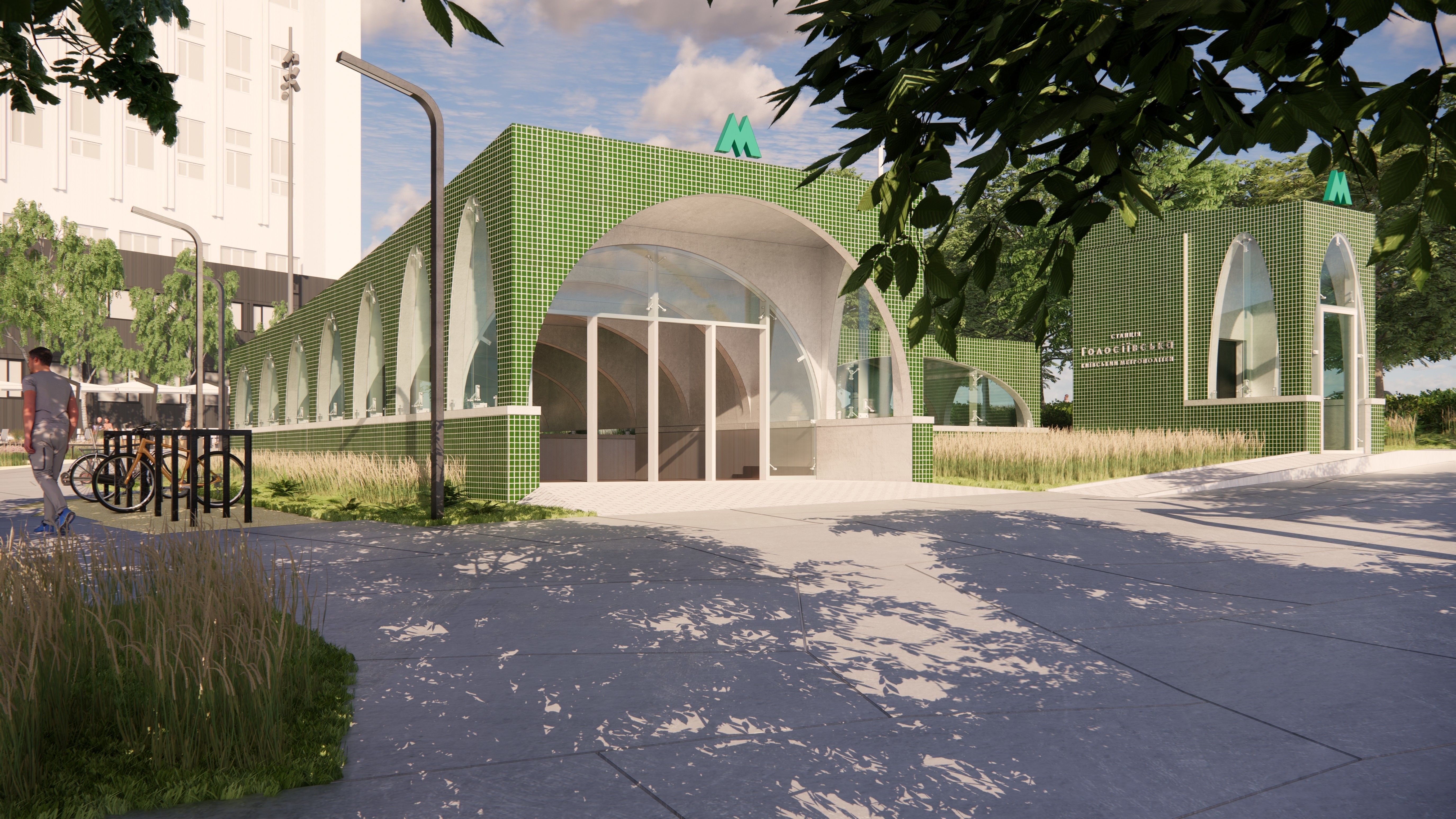 Subway Station Entrance with Elevator in Kyiv 3D model_2