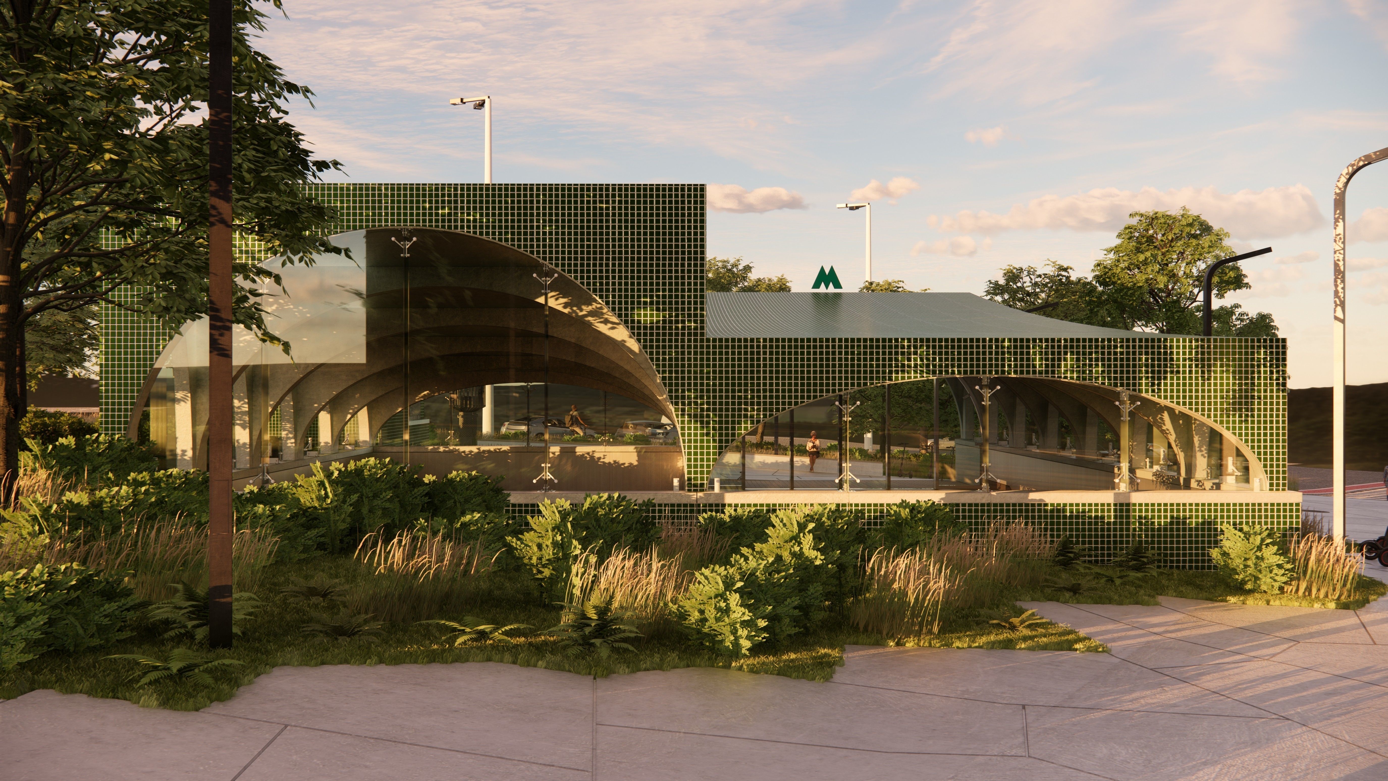 Subway Station Entrance with Elevator in Kyiv 3D model_6