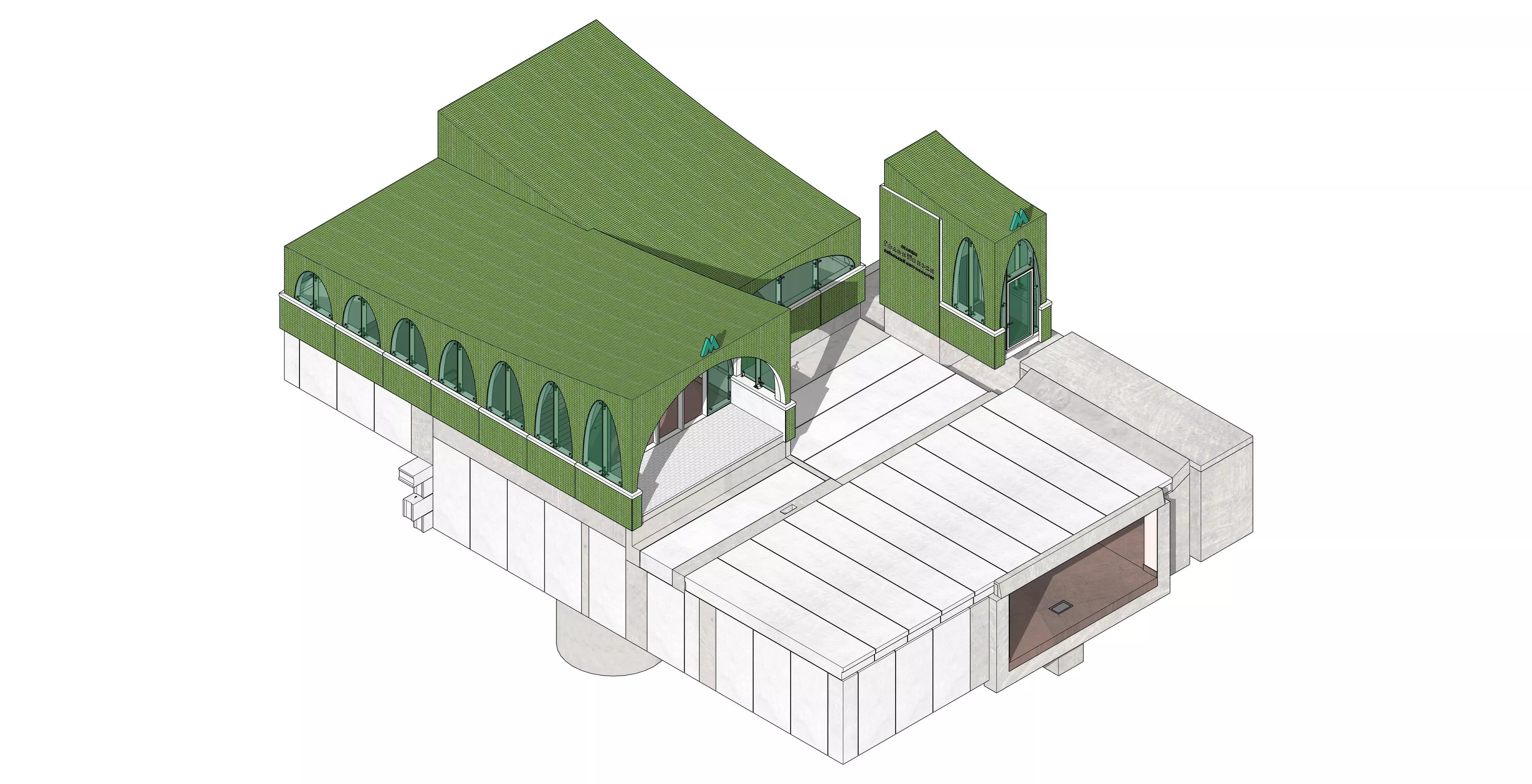Subway Station Entrance with Elevator in Kyiv 3D model_0