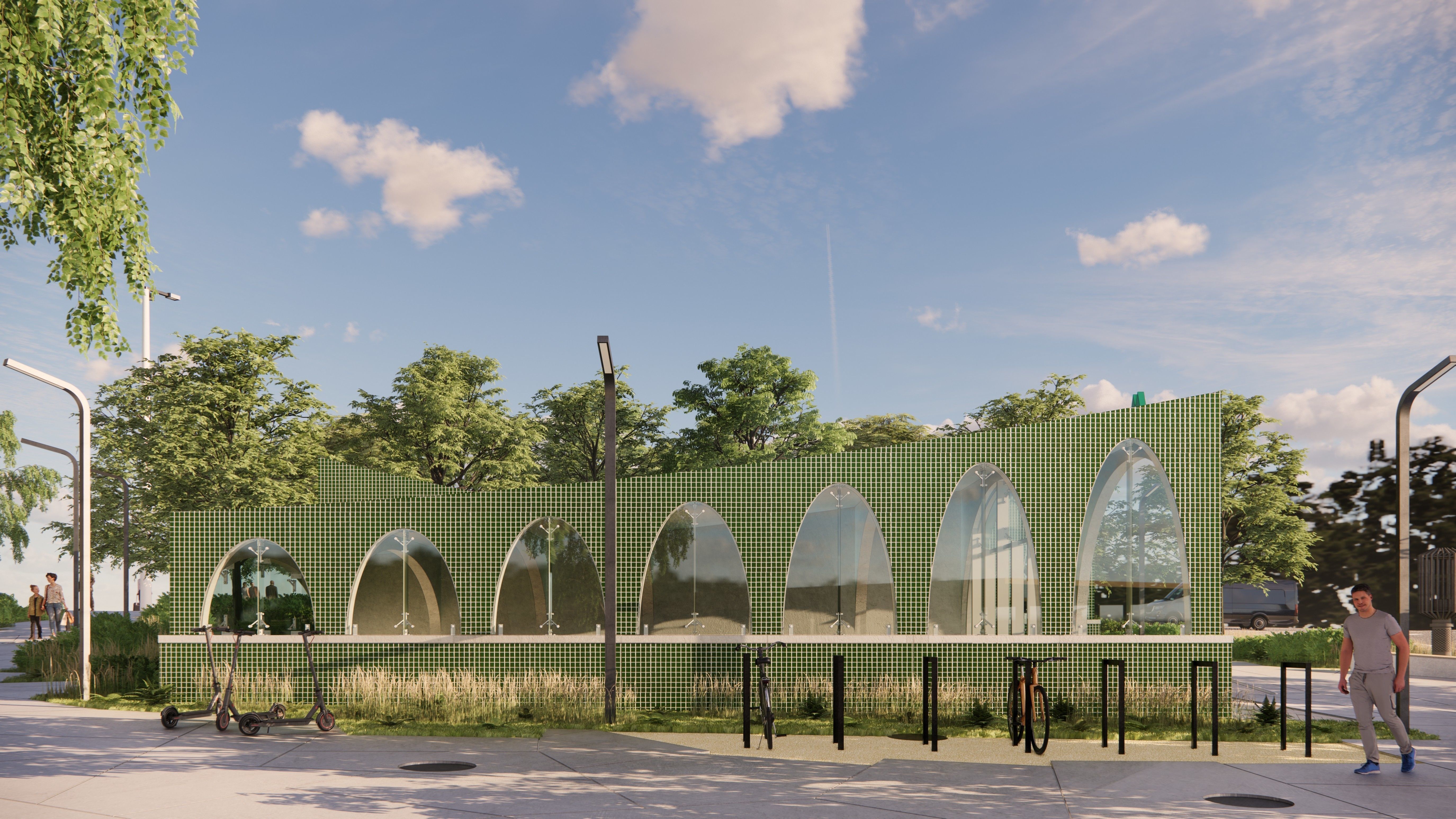 Subway Station Entrance with Elevator in Kyiv 3D model_8