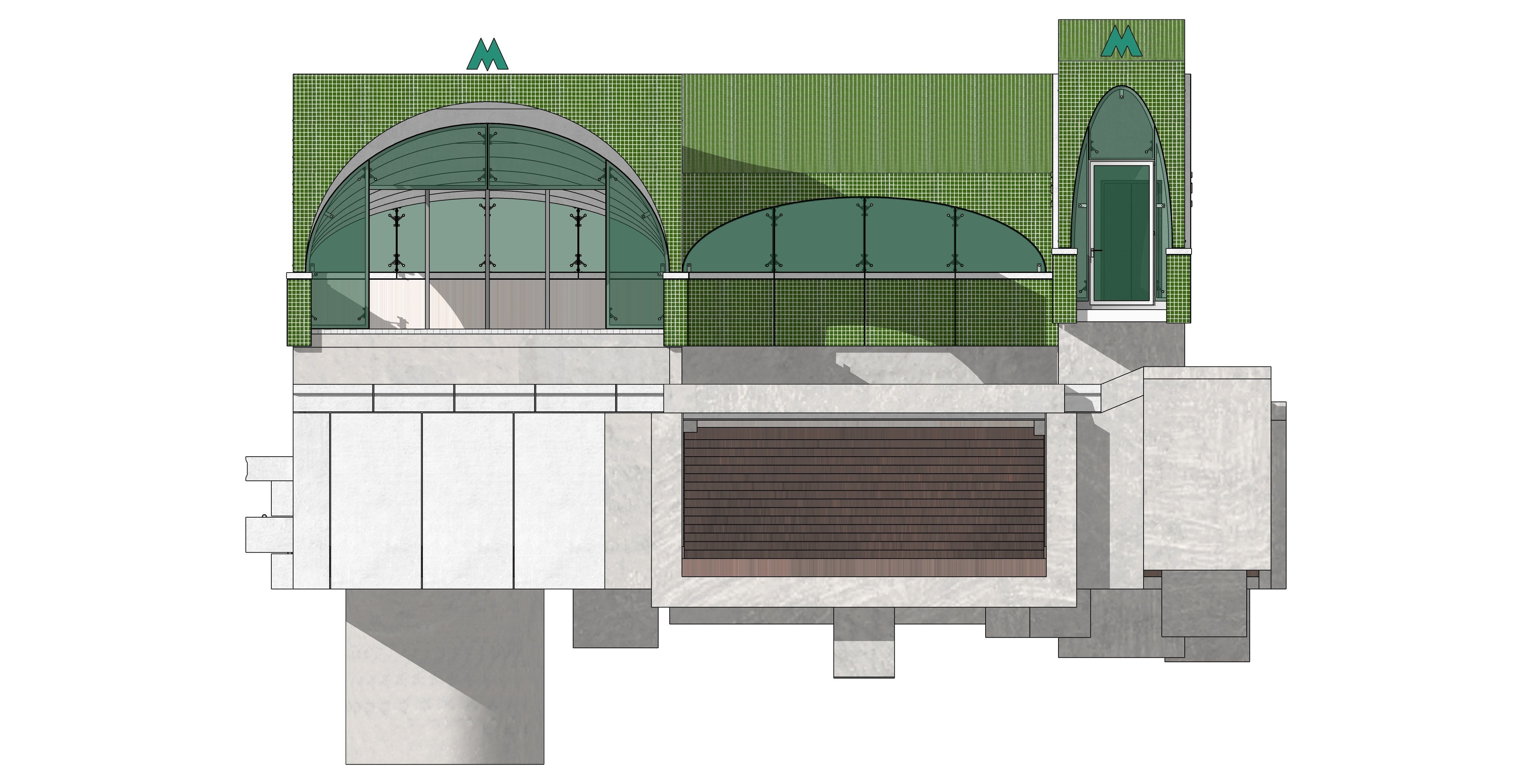 Subway Station Entrance with Elevator in Kyiv 3D model_15