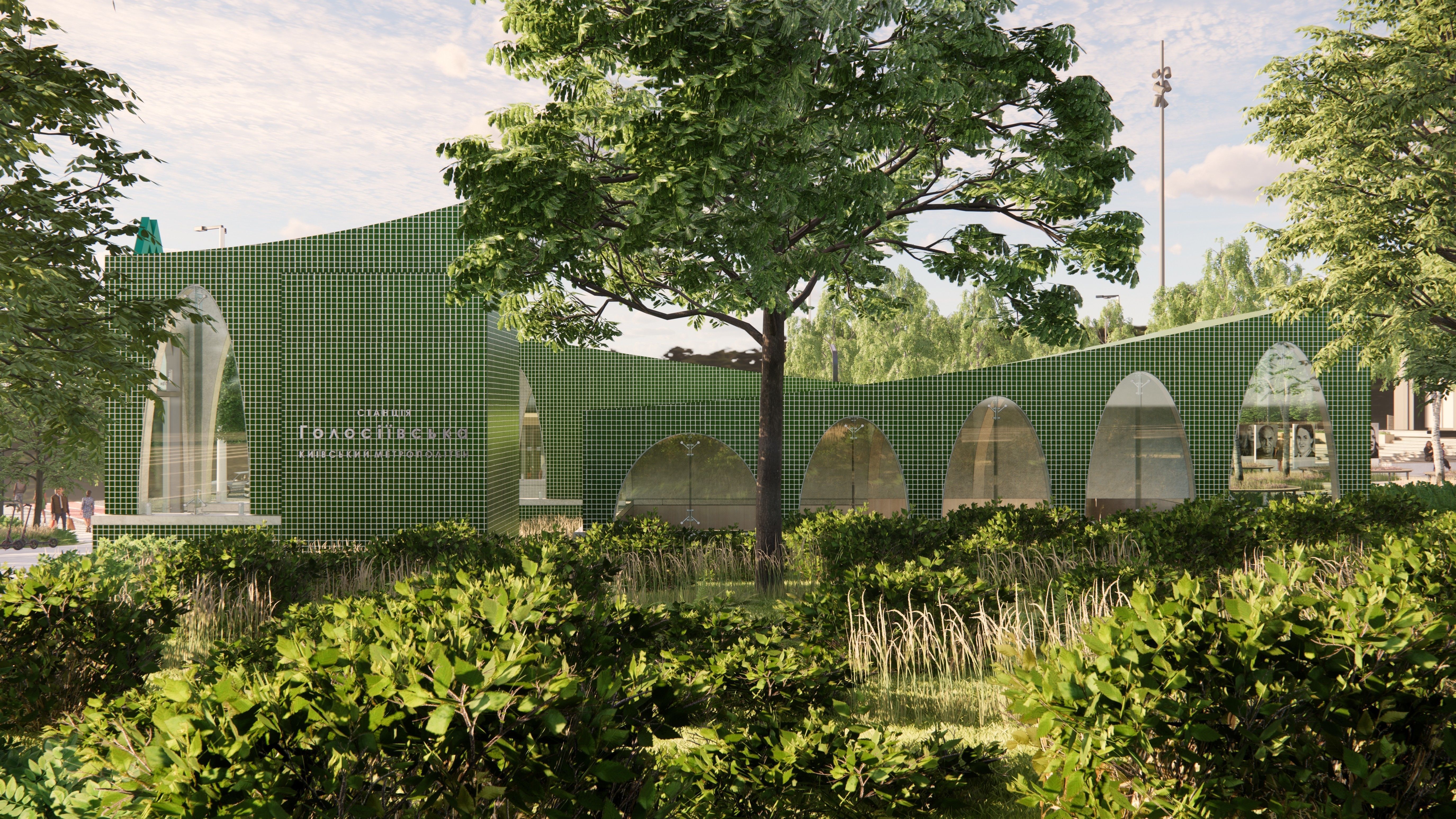 Subway Station Entrance with Elevator in Kyiv 3D model_5