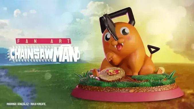 Pochita Fan Art - ready to print 3D print model