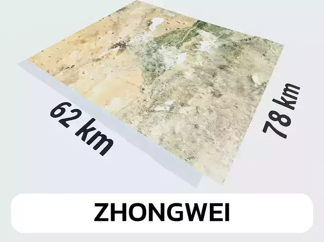 Zhongwei China City Landscape 3D Model