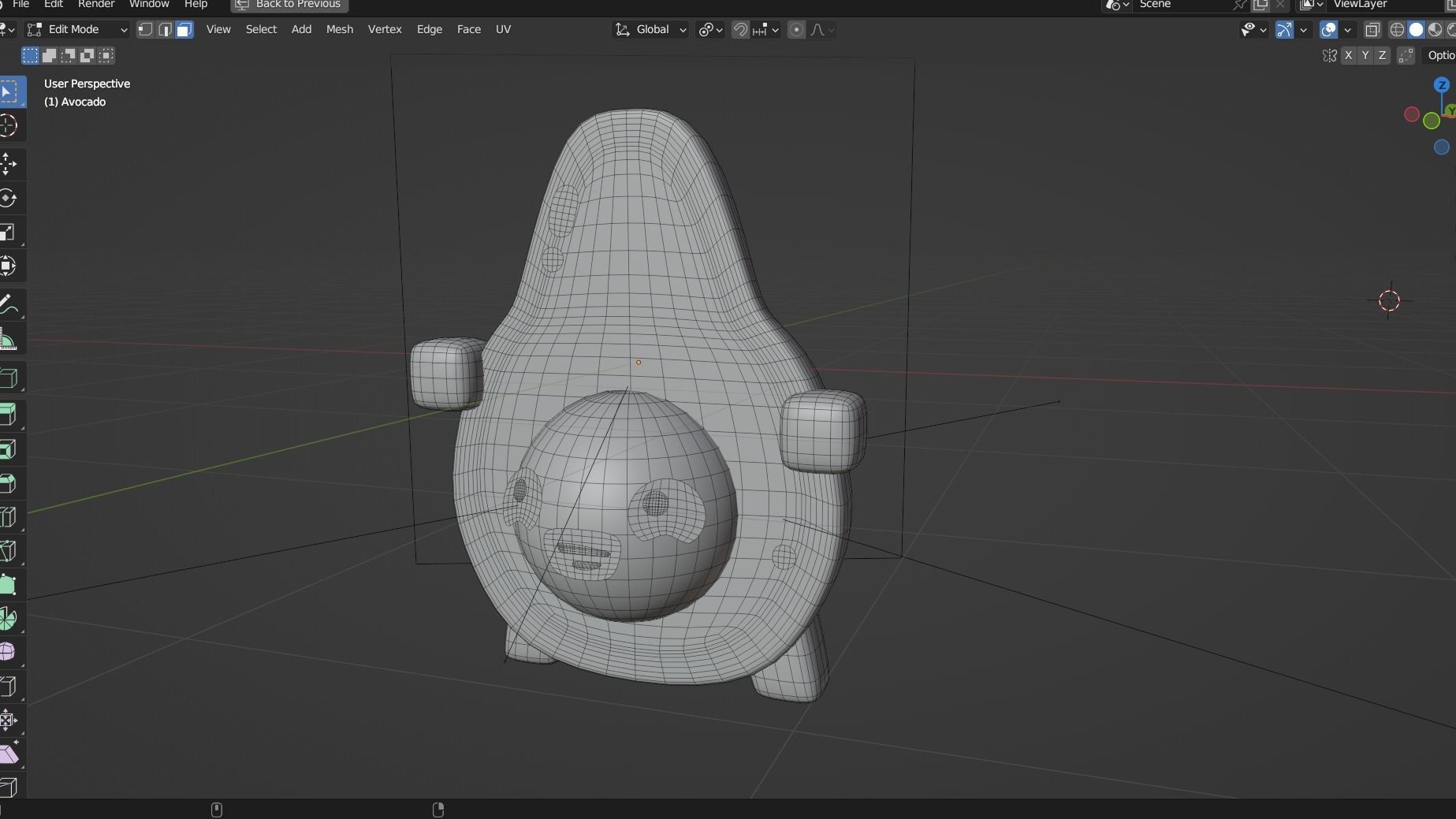 Avocado Boomerang Fu Low-poly 3D model_2