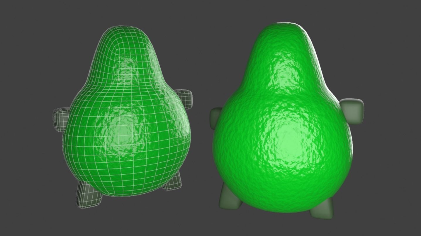 Avocado Boomerang Fu Low-poly 3D model_5