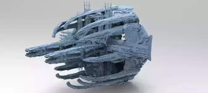 Sci Fi Starfish Pincer Claw Architecture 5 3D model