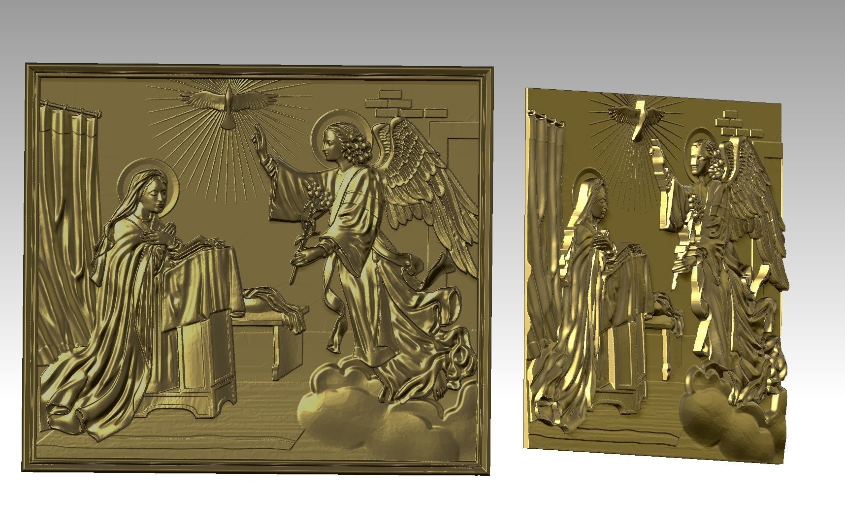 Angel phenomenon and Virgin Mary Relief 3D print model_11