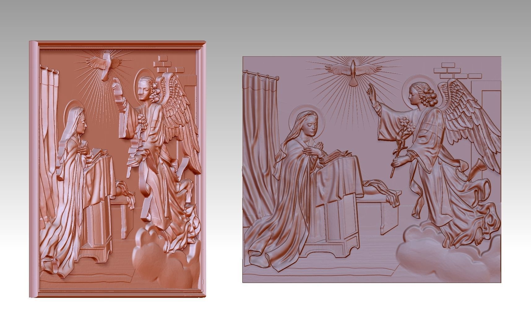 Angel phenomenon and Virgin Mary Relief 3D print model_7