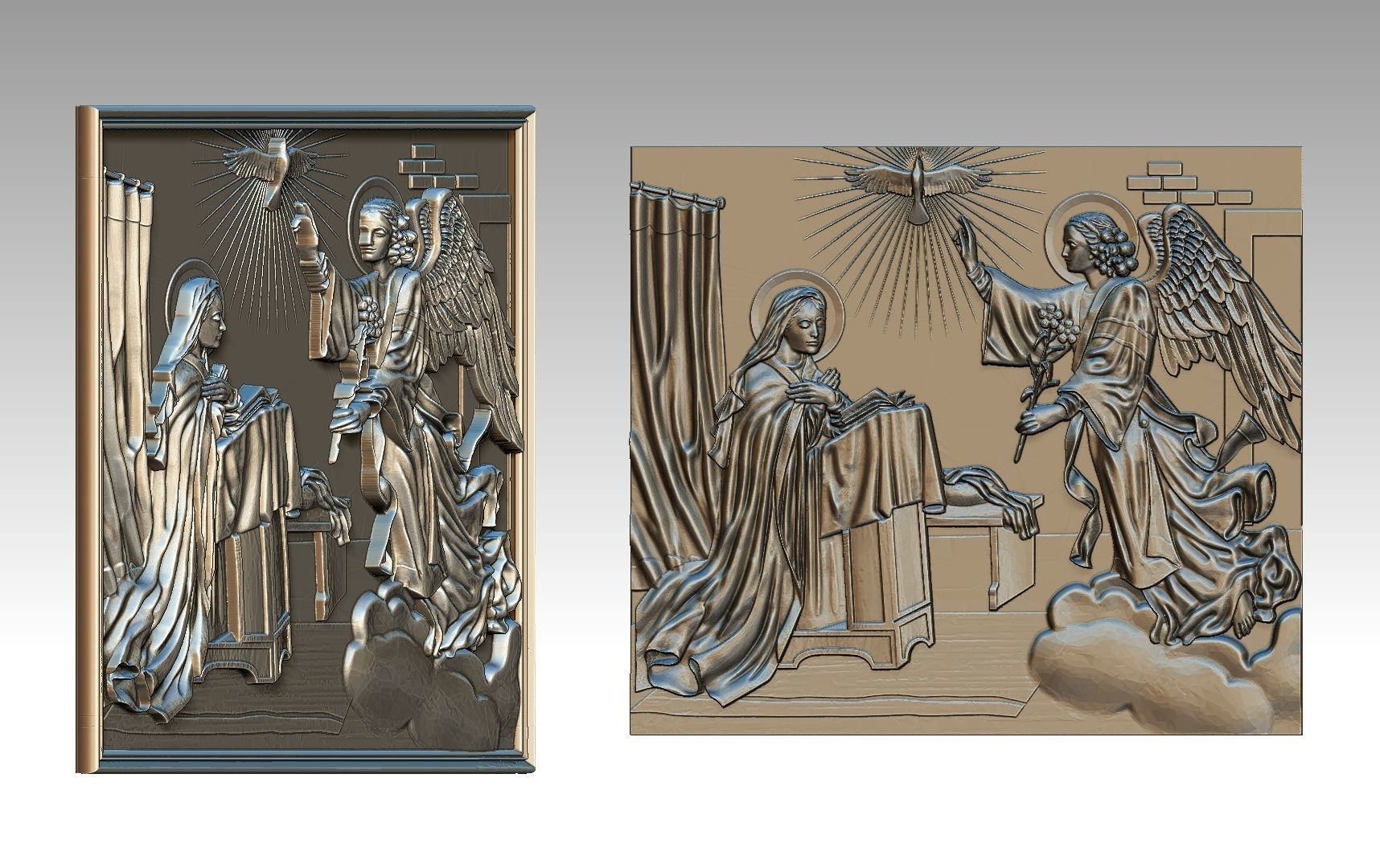Angel phenomenon and Virgin Mary Relief 3D print model_8