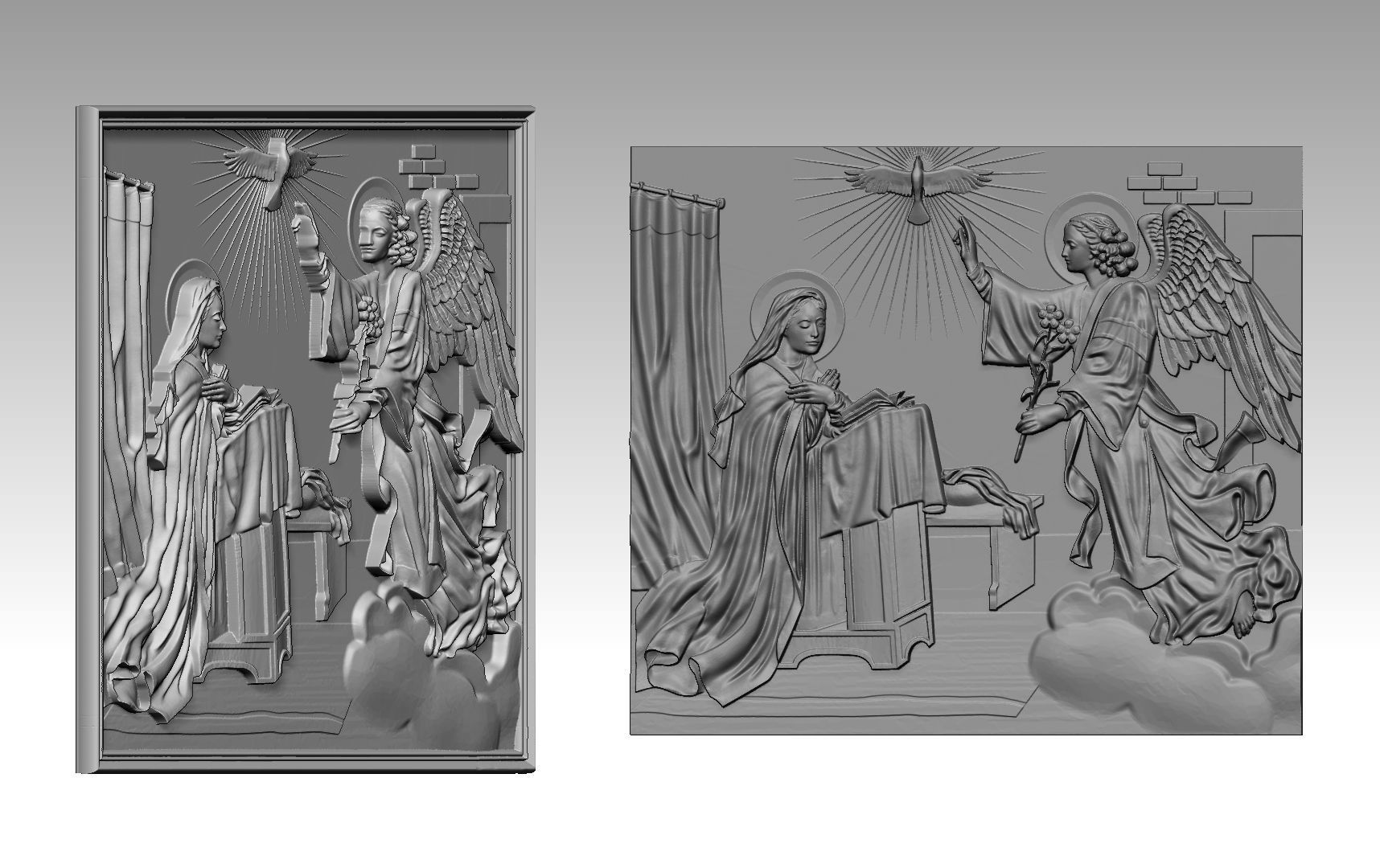 Angel phenomenon and Virgin Mary Relief 3D print model_6