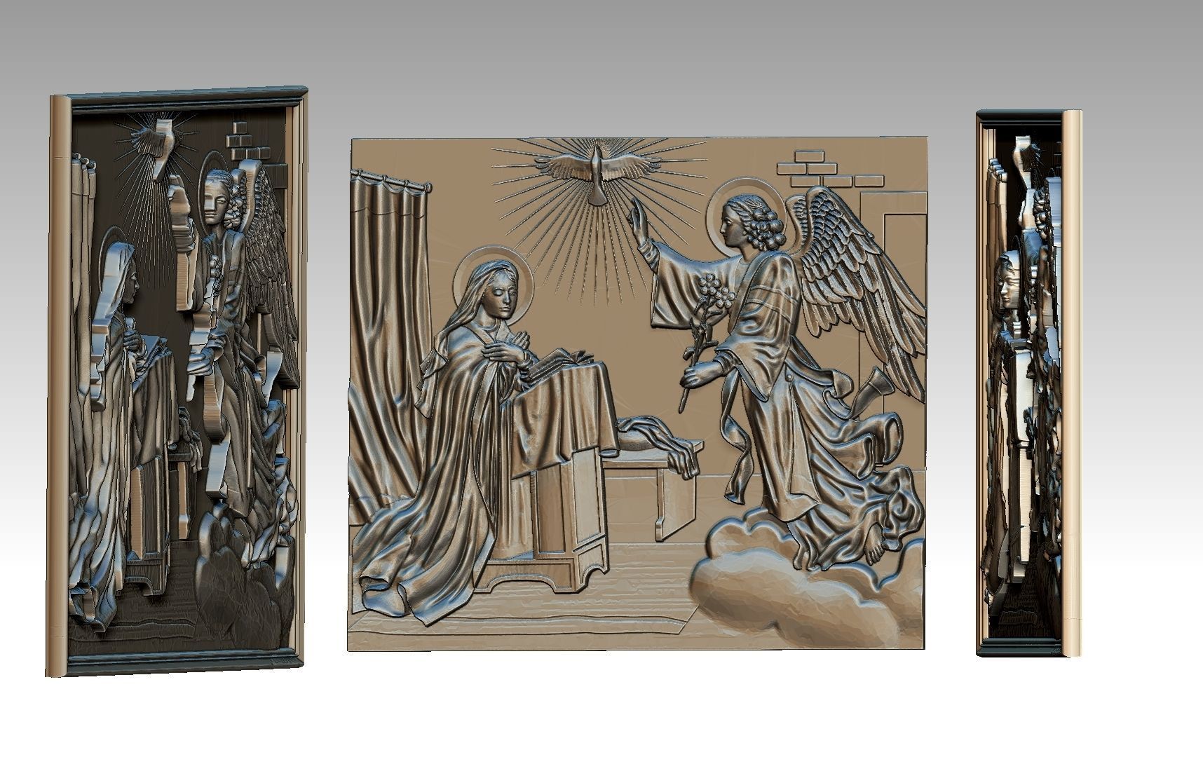 Angel phenomenon and Virgin Mary Relief 3D print model_4