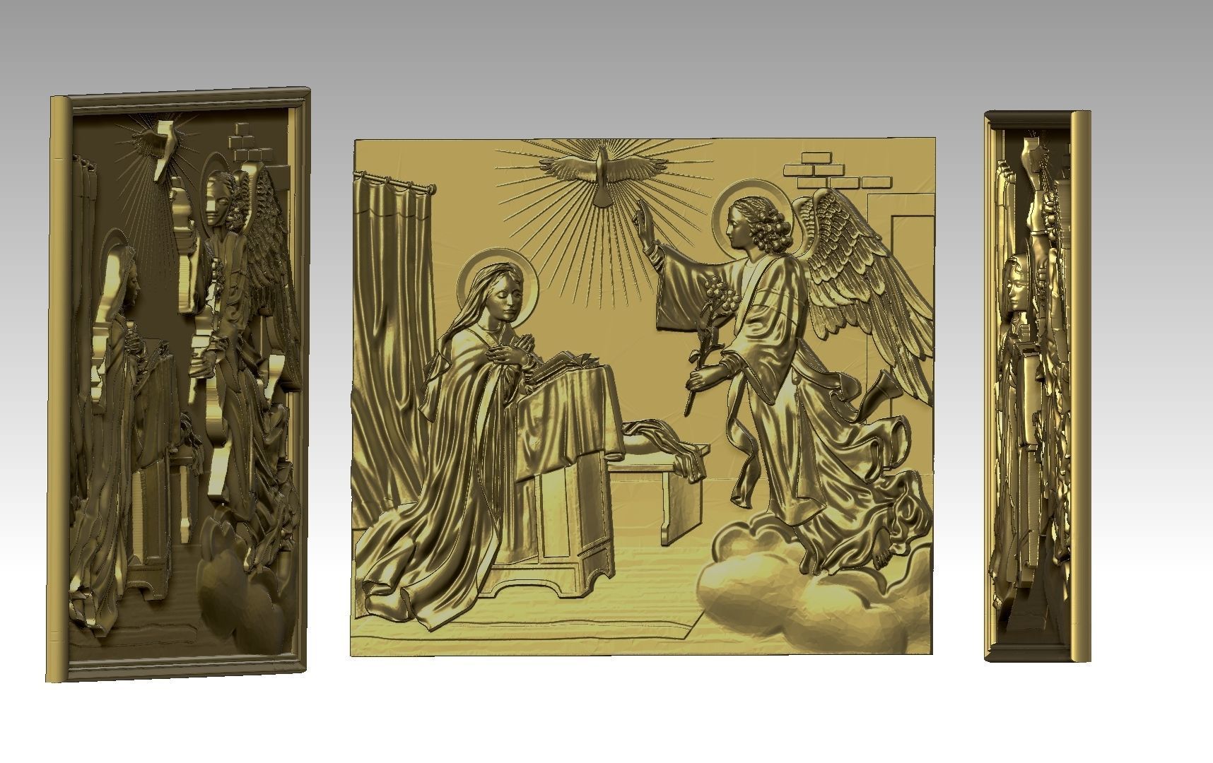 Angel phenomenon and Virgin Mary Relief 3D print model_3