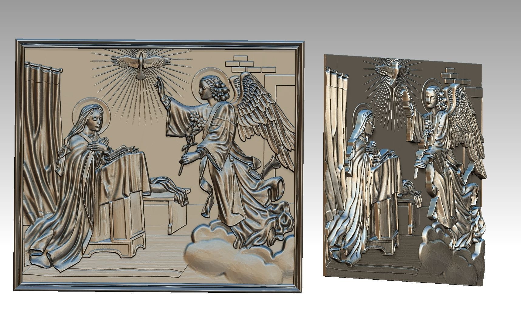 Angel phenomenon and Virgin Mary Relief 3D print model_10