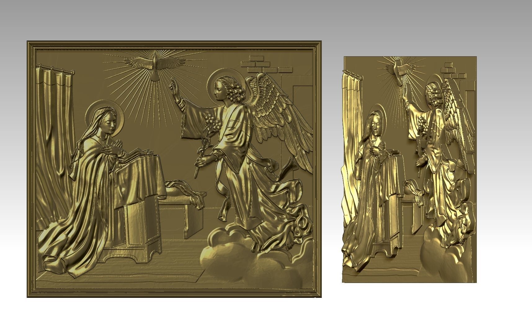 Angel phenomenon and Virgin Mary Relief 3D print model_1