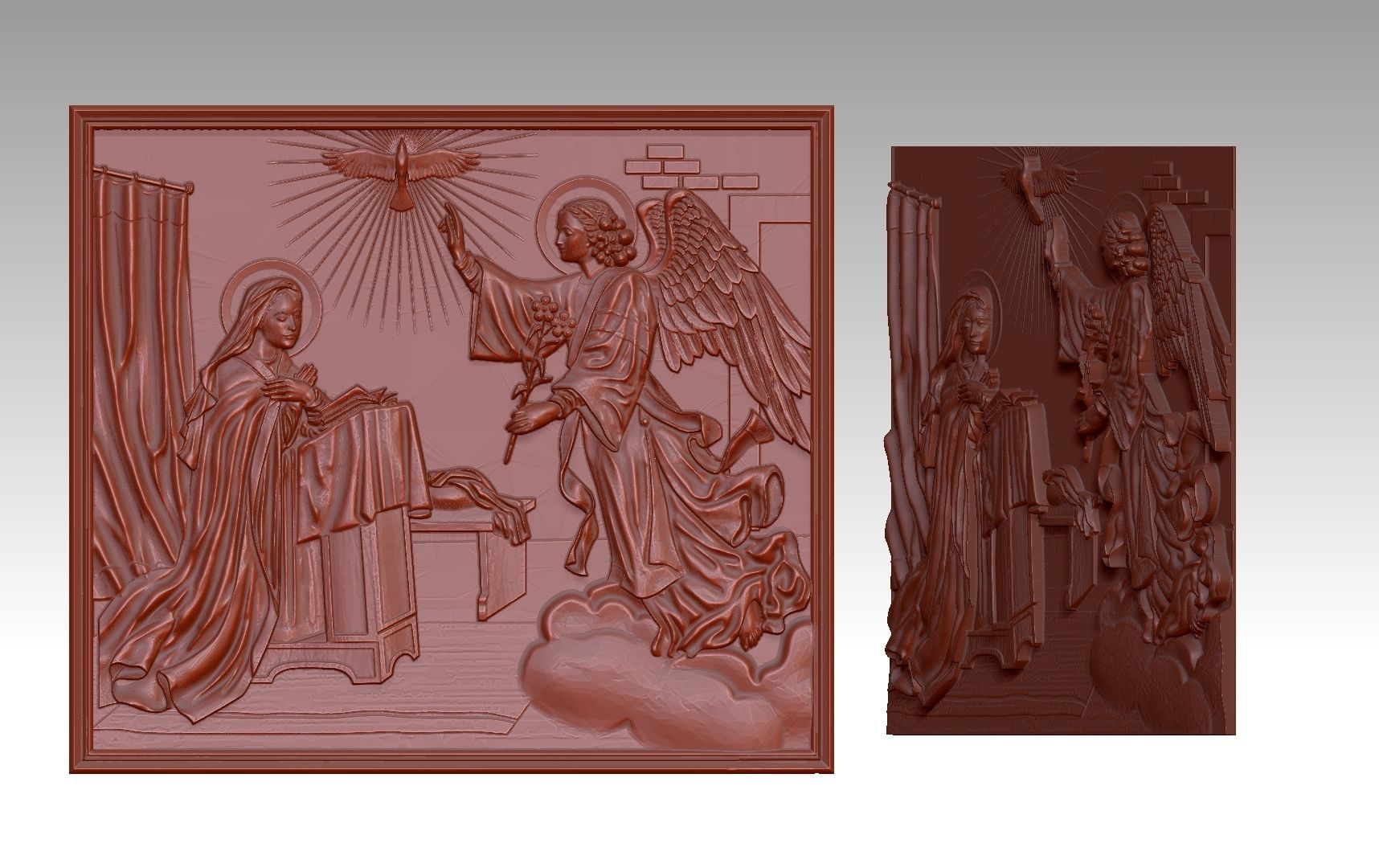 Angel phenomenon and Virgin Mary Relief 3D print model_5