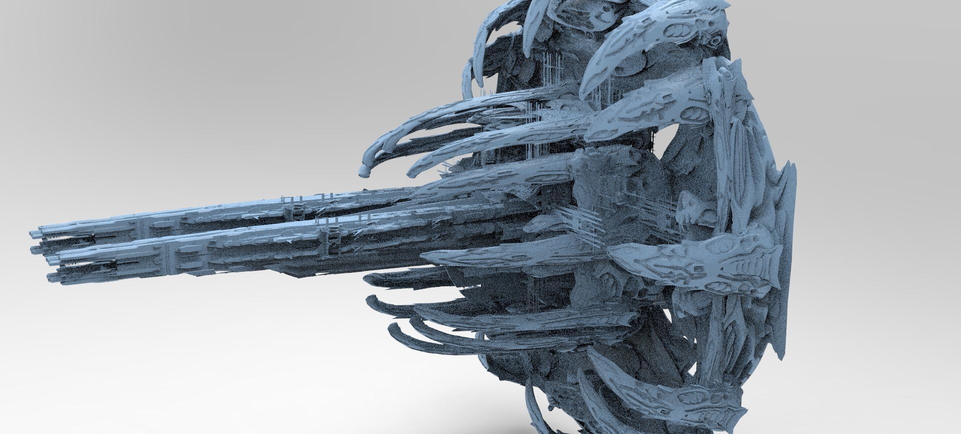 Sci Fi Wraith Claw City interceptor Hub 1 3D model_1