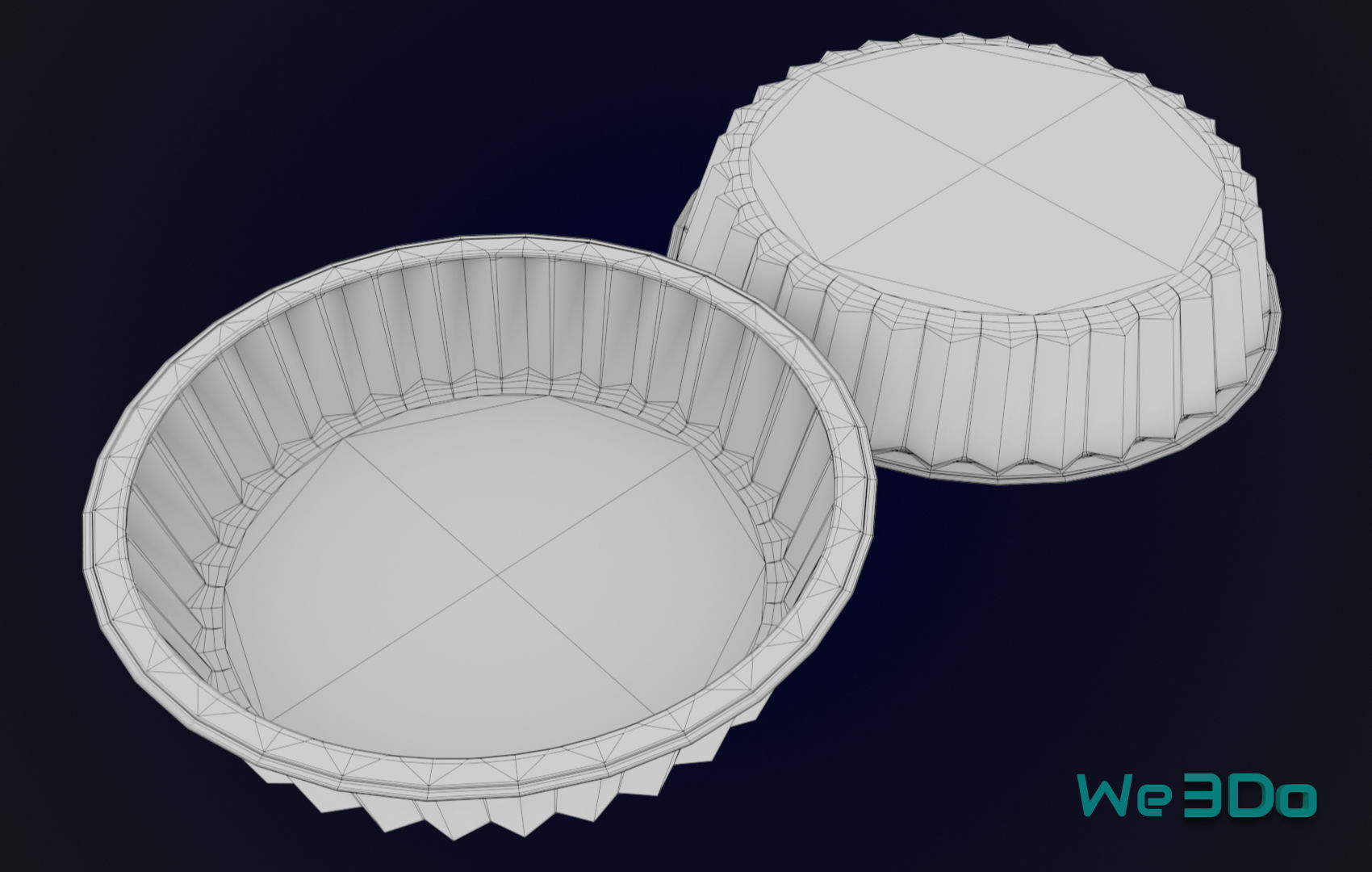 Round Aluminum Foil Lunch Box Low-poly 3D model_25