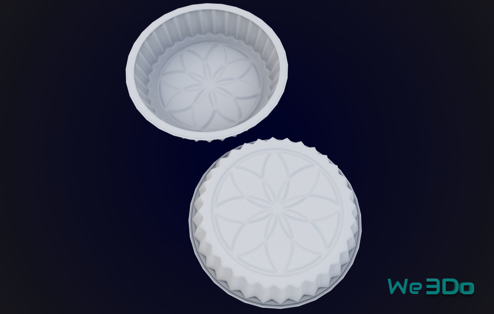 Round Aluminum Foil Lunch Box Low-poly 3D model_10