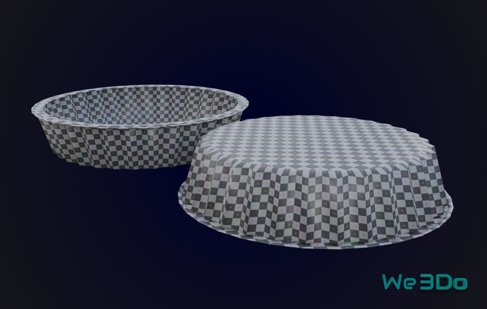 Round Aluminum Foil Lunch Box Low-poly 3D model_16