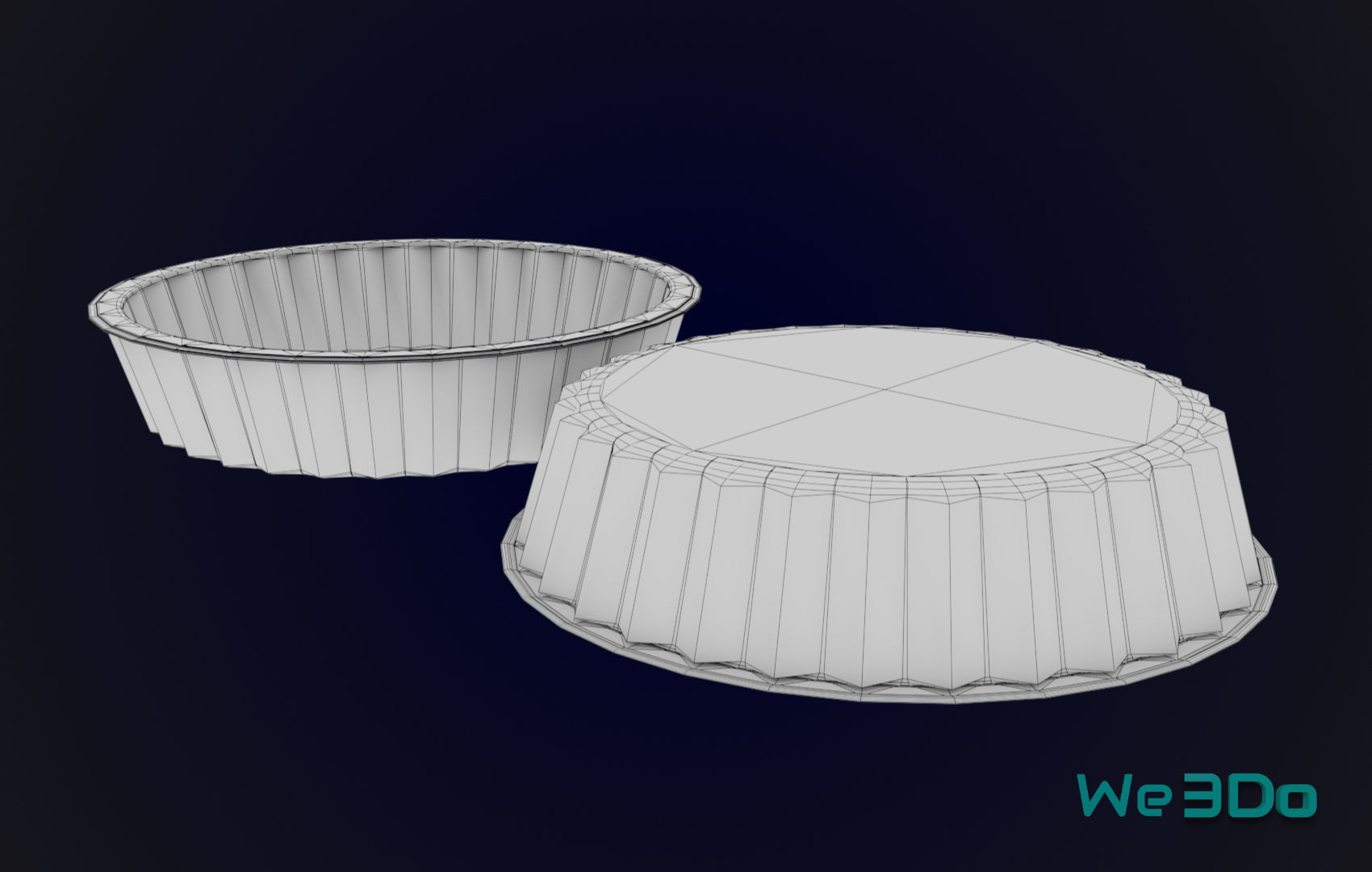 Round Aluminum Foil Lunch Box Low-poly 3D model_24