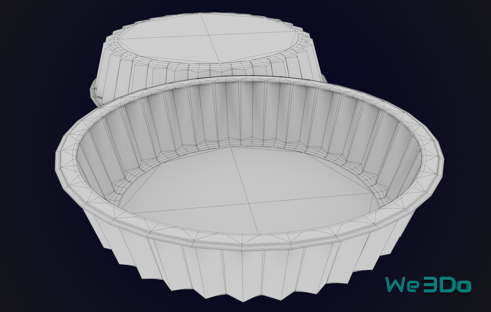 Round Aluminum Foil Lunch Box Low-poly 3D model_28