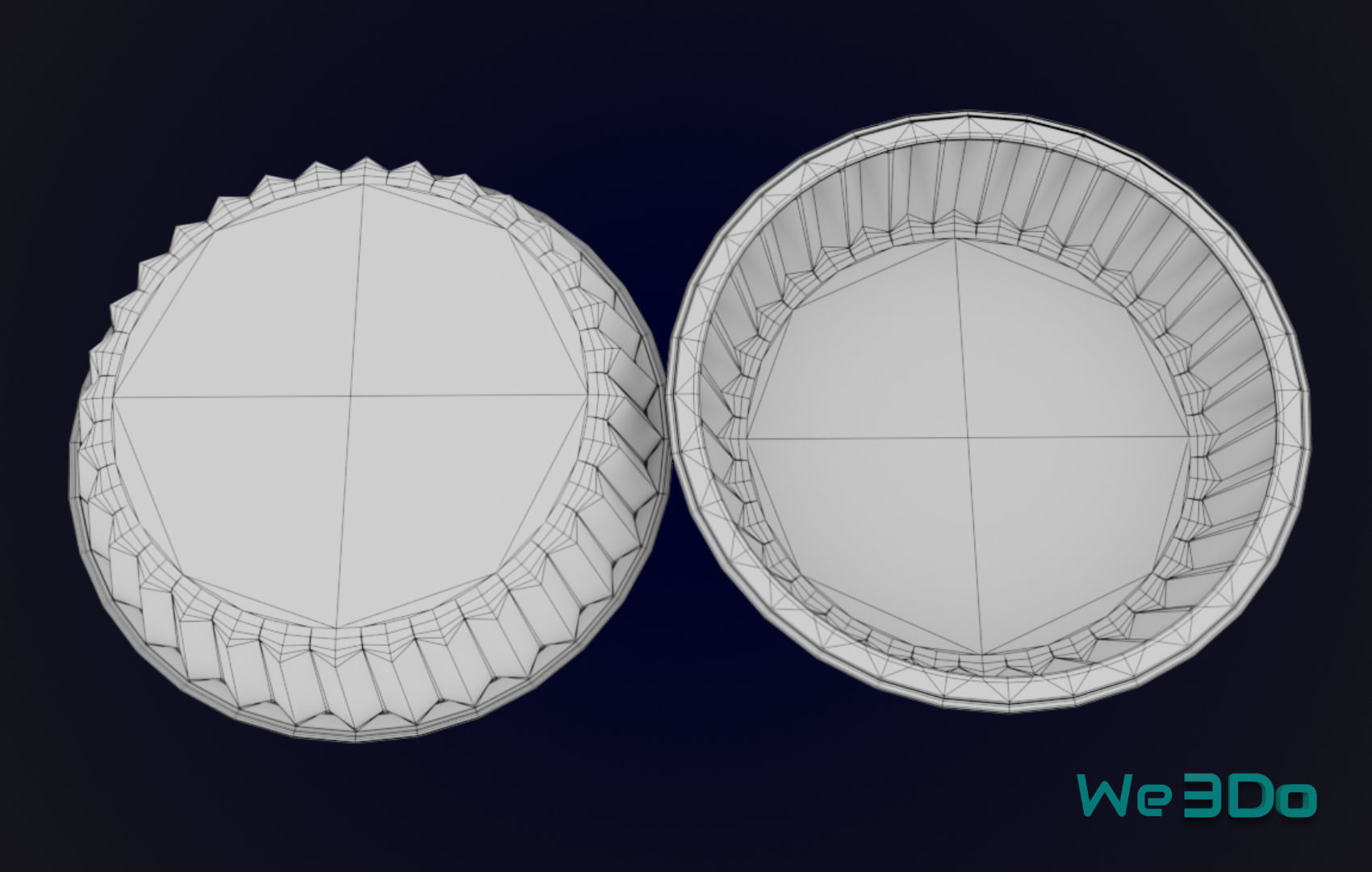 Round Aluminum Foil Lunch Box Low-poly 3D model_29